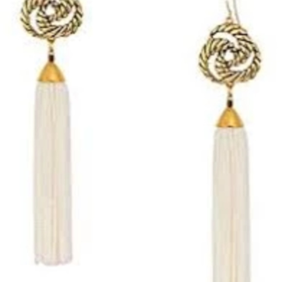VANESSA MOONEY // white valleta tassel earrings - Picture 3 of 5